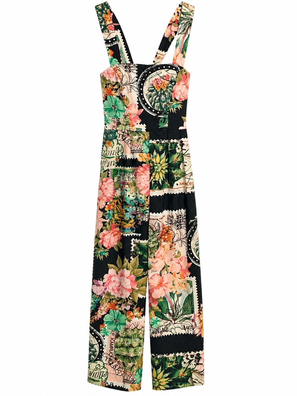 ASOS Floral Patchwork Wide Leg Jumpsuit Size US 8